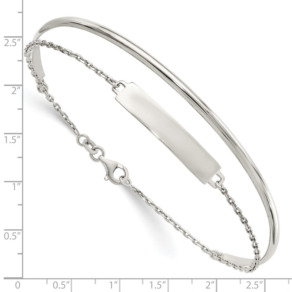 Sterling Silver Polished Id Bangle