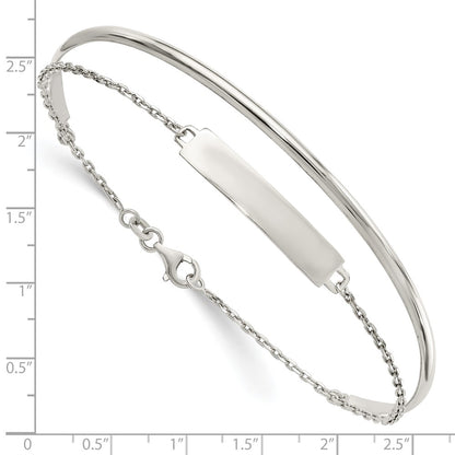 Sterling Silver Polished Id Bangle
