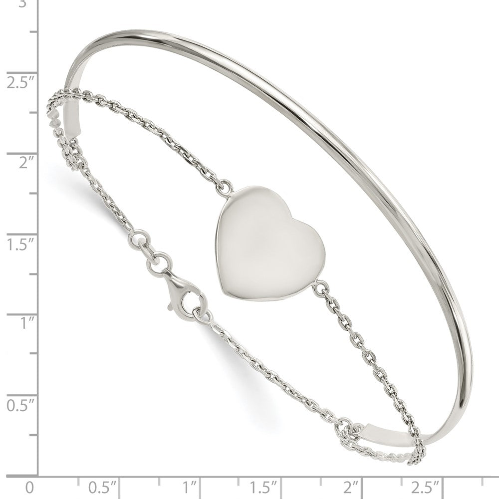 Sterling Silver Polished Heart Ring And Bangle