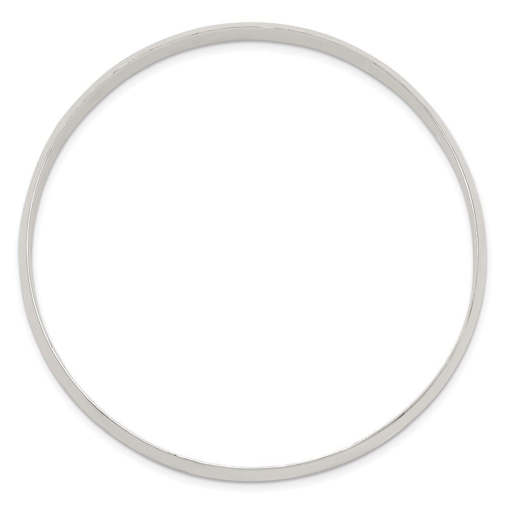 7.25 Inch Sterling Silver 7mm Solid Polished Plain Slip-On Bangle Bracelet