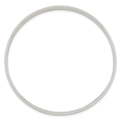 7.25 Inch Sterling Silver 7mm Solid Polished Plain Slip-On Bangle Bracelet