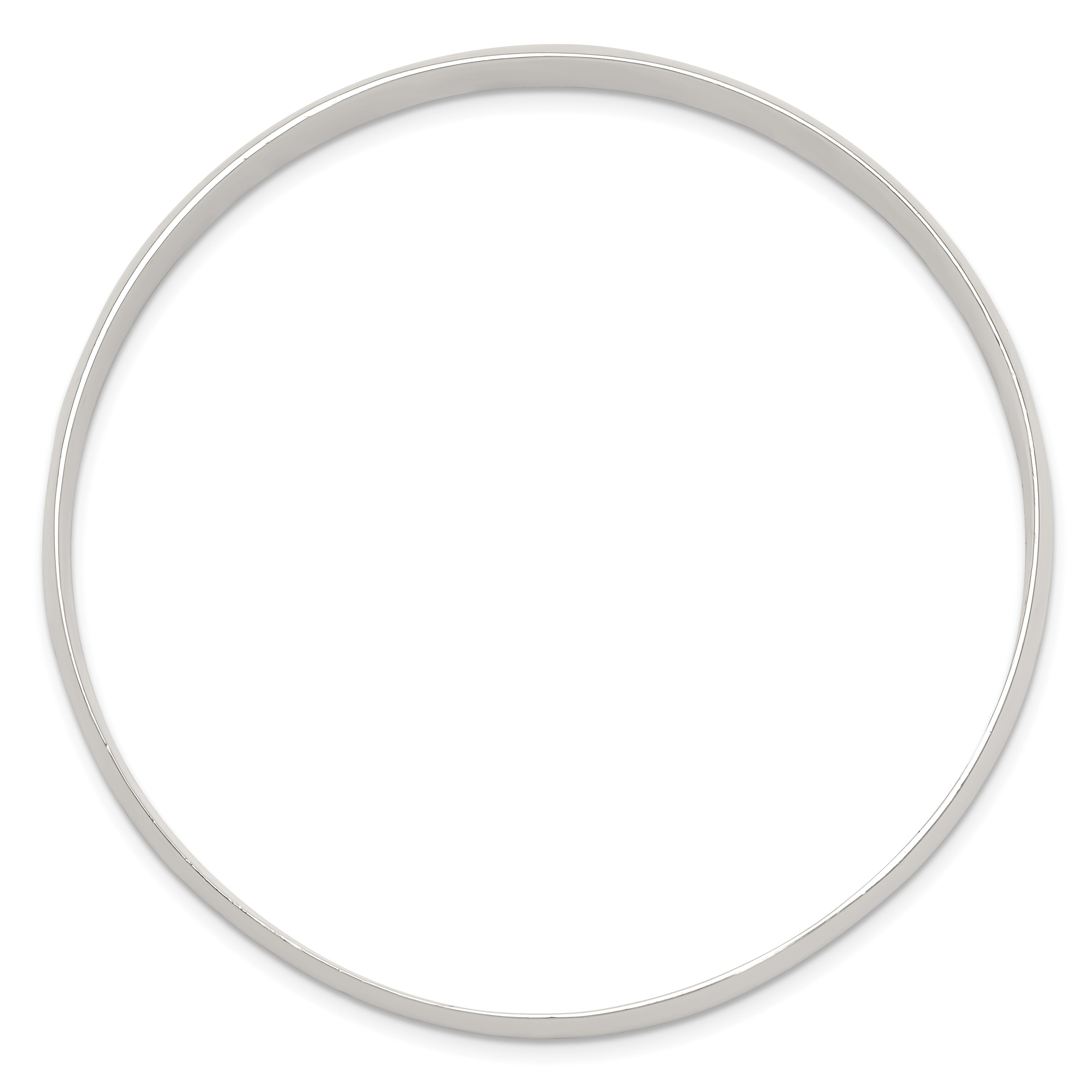 7.5 Inch Sterling Silver 9.75mm Solid Polished Plain Slip-On Bangle Bracelet