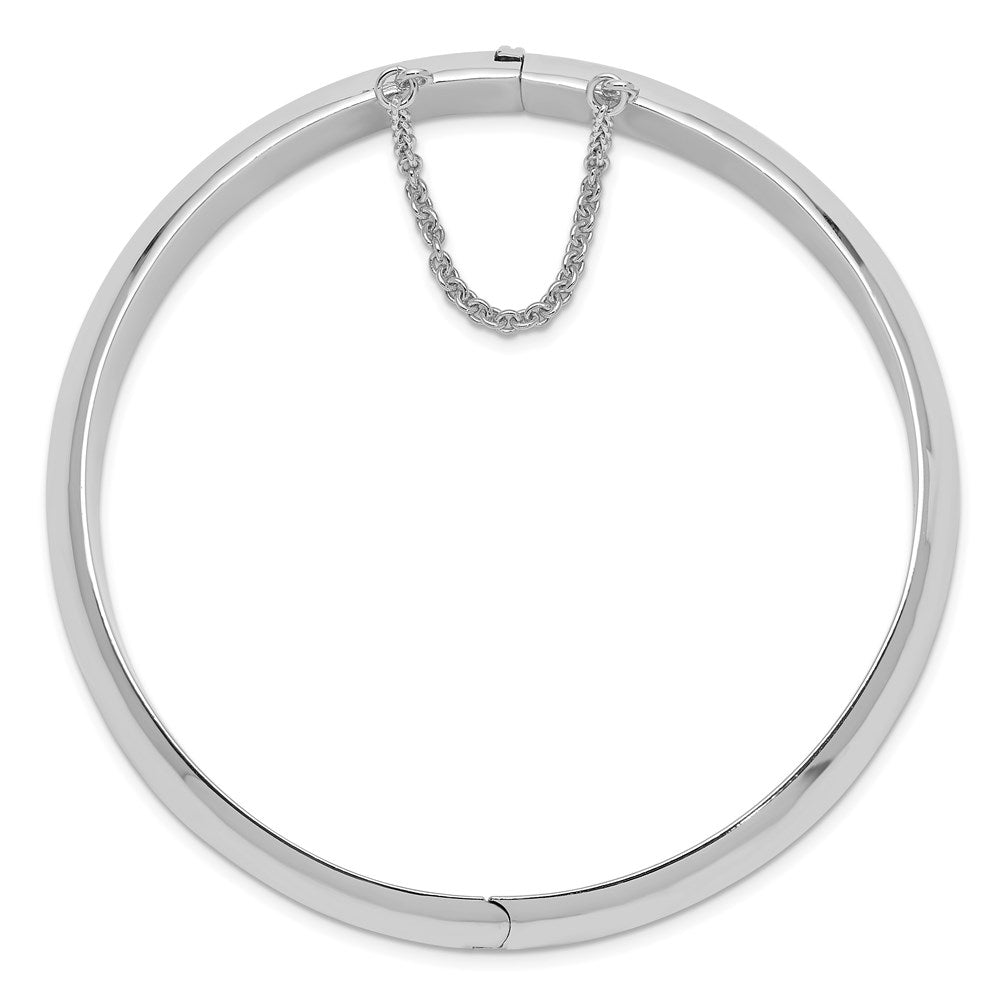 Sterling Silver Rhodium-Plated 12.00mm Hinged Bangle Bracelet