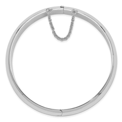 Sterling Silver Rhodium-Plated 12.00mm Hinged Bangle Bracelet
