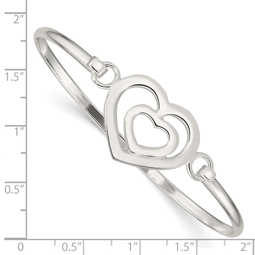 Sterling Silver Heart Within A Bangle Bracelet