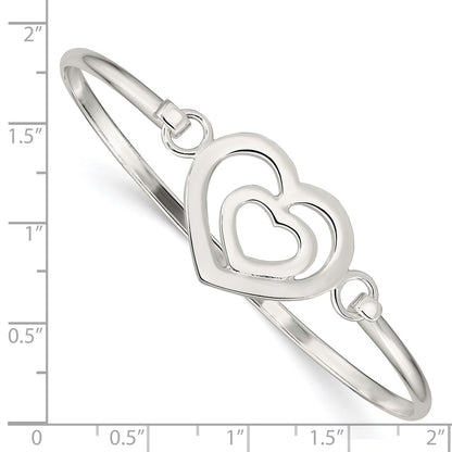 Sterling Silver Heart Within A Bangle Bracelet