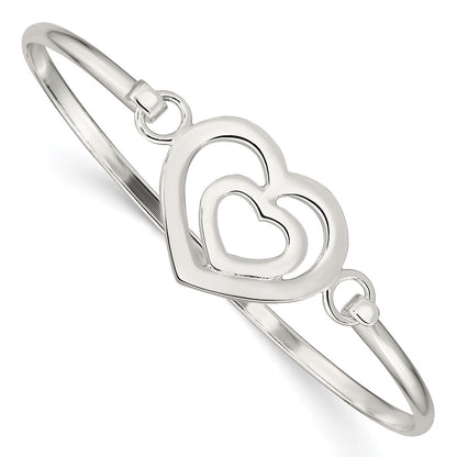 Sterling Silver Heart Within A Bangle Bracelet