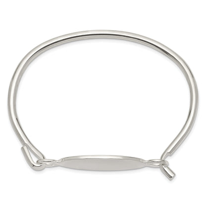 Sterling Silver W/Oval Id Plate Bangle Bracelet