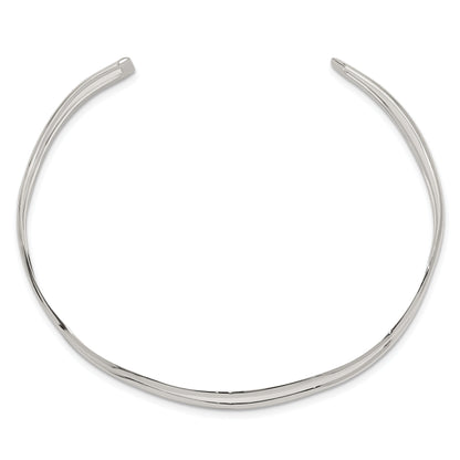 Sterling Silver 2-Strand Wavy Cuff Bangle