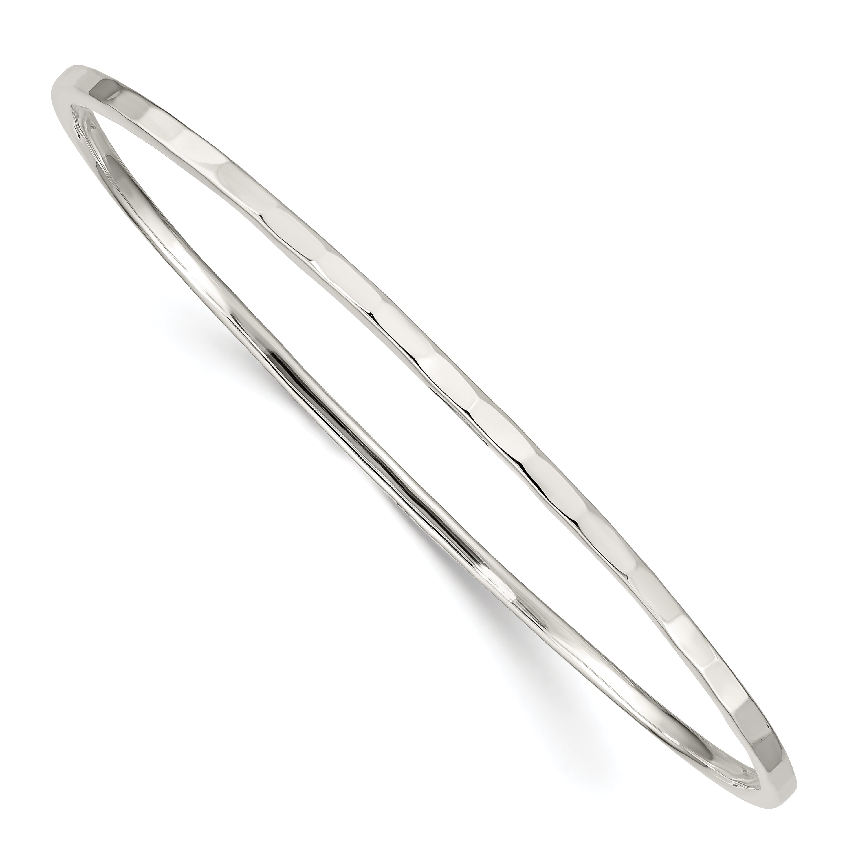 Sterling Silver Hammered Slip-On Bangle
