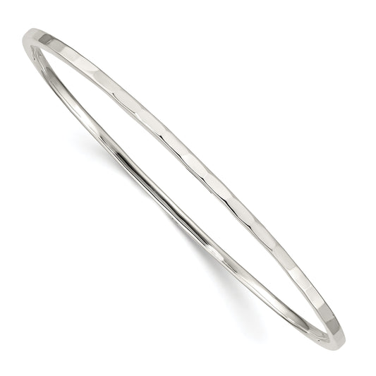 Sterling Silver Hammered Slip-On Bangle