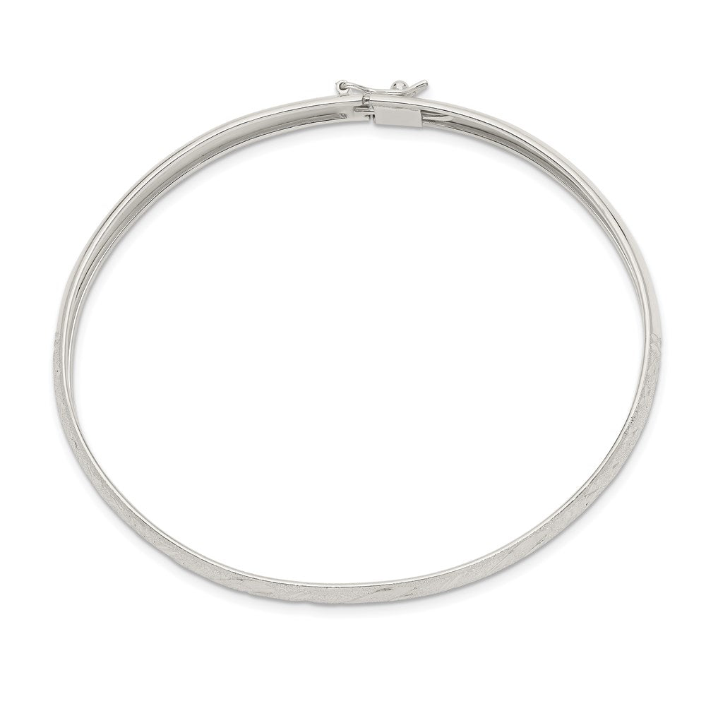 Sterling Silver 6.5mm Diamond-Cut Flexible Bangle