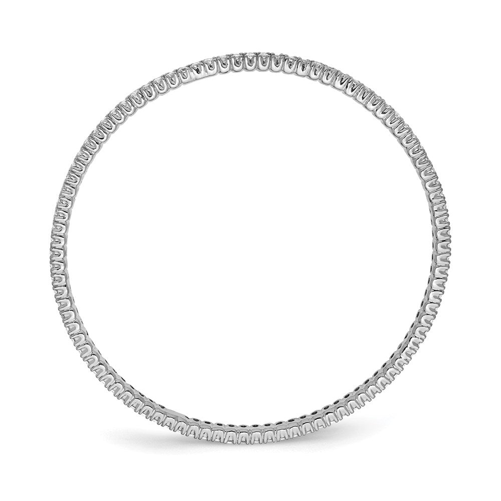Sterling Silver Shimmer Rhodium-Plated 93 Stone Cz Bangle Bracelet