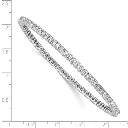 Sterling Silver Shimmer Rhodium-Plated 83 Stone Cz Bangle Bracelet