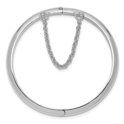 Sterling Silver Rh-Plated Polished 4mm W/ Safety Hinged Children'S Bangle