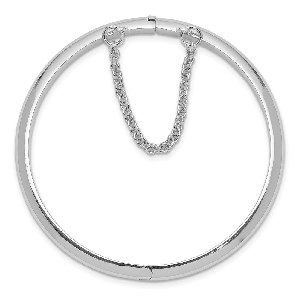 Sterling Silver Rh-Plated Polished 4mm W/ Safety Hinged Children'S Bangle
