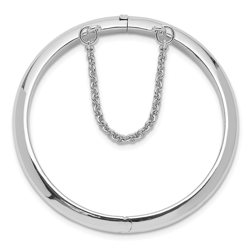 Sterling Silver Rh-Plated Polished 5mm W/ Safety Hinged Children'S Bangle