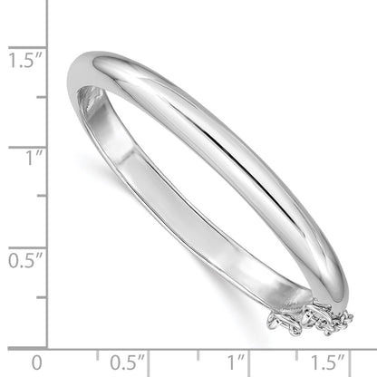 Sterling Silver Rh-Plated Polished 5mm W/ Safety Hinged Children'S Bangle