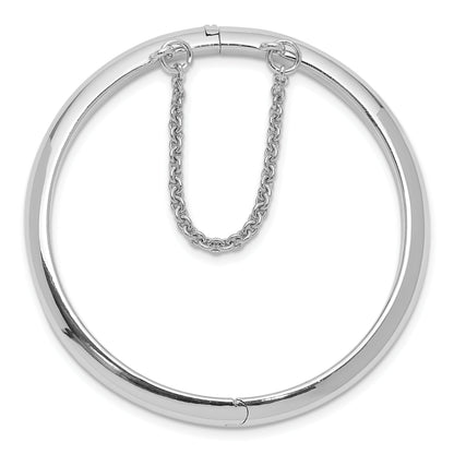 Sterling Silver Rh-Plated Polished 5mm W/ Safety Hinged Children'S Bangle