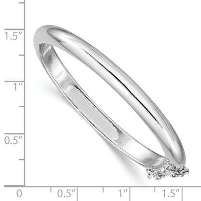 Sterling Silver Rh-Plated Polished 5mm W/ Safety Hinged Children'S Bangle