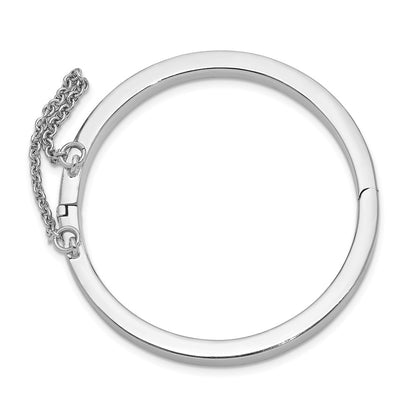 Sterling Silver Rh-Plated Polished 4mm W/ Safety Hinged Children'S Bangle
