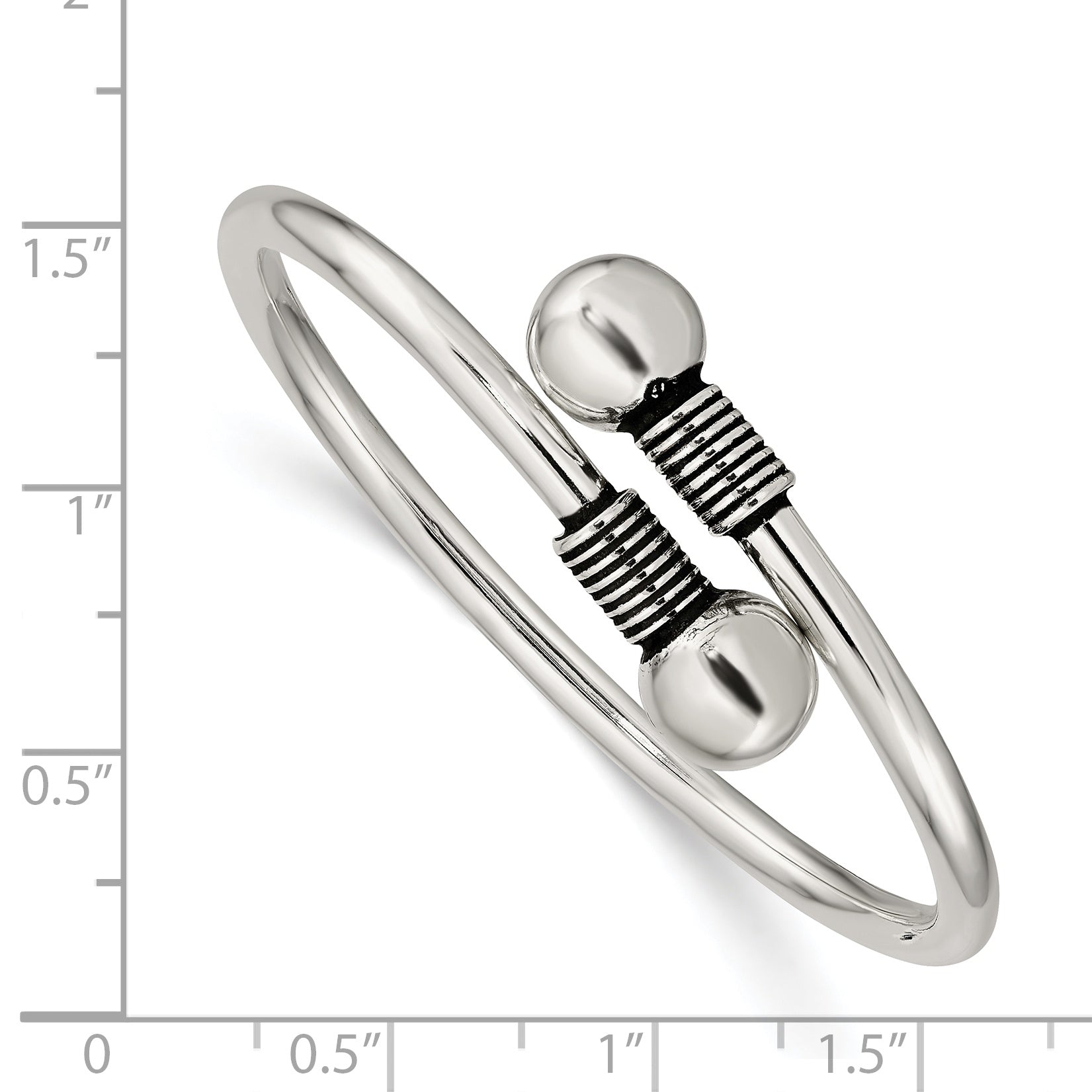 Sterling Silver Polished & Antiqued 3mm Children'S Cuff Bangle