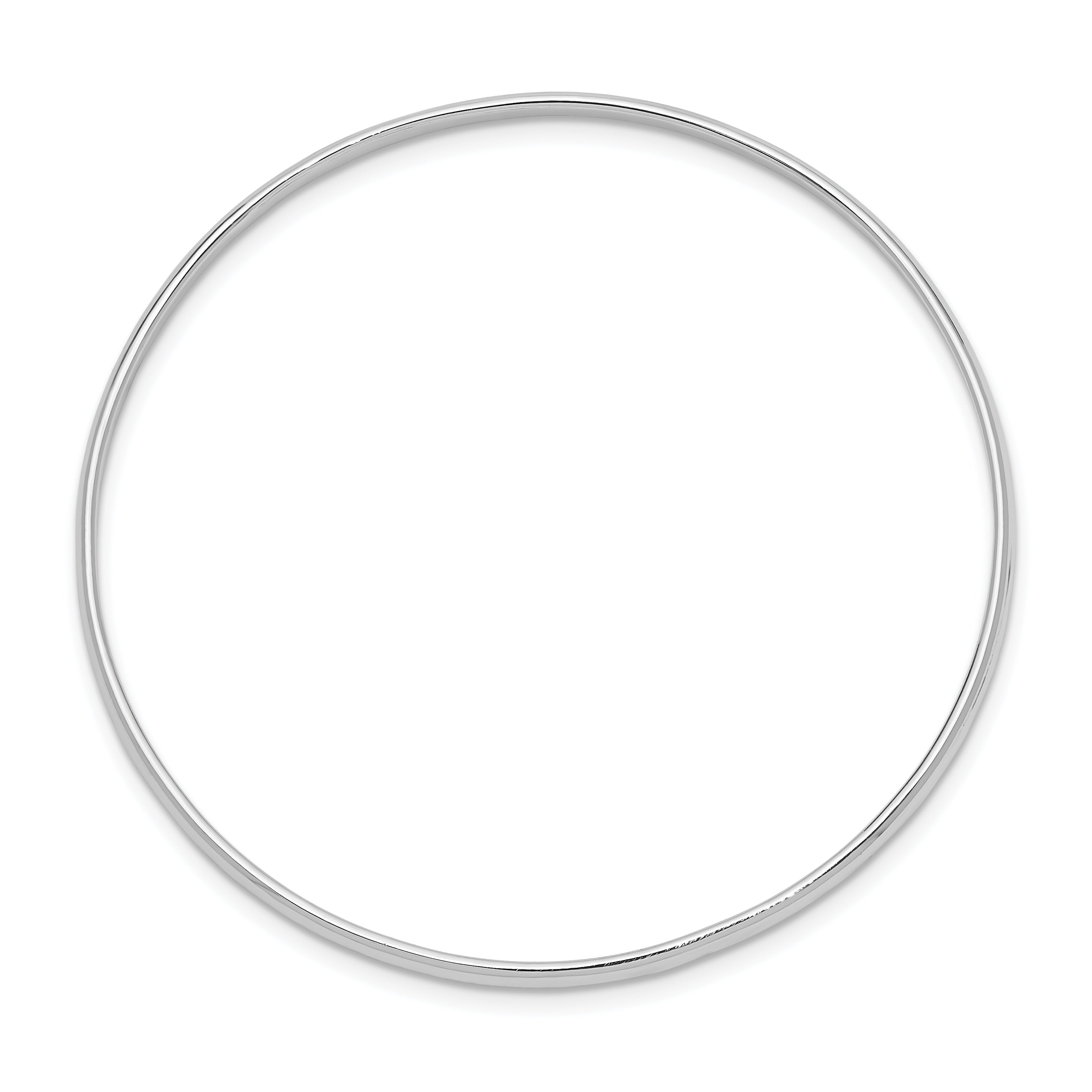 Sterling Silver Rh-Plated Polished 2mm Slip On Children'S Bangle Bracelet