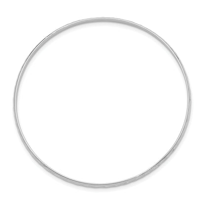 Sterling Silver Rh-Plated Polished & D/C 2mm Slip On Children'S Bangle