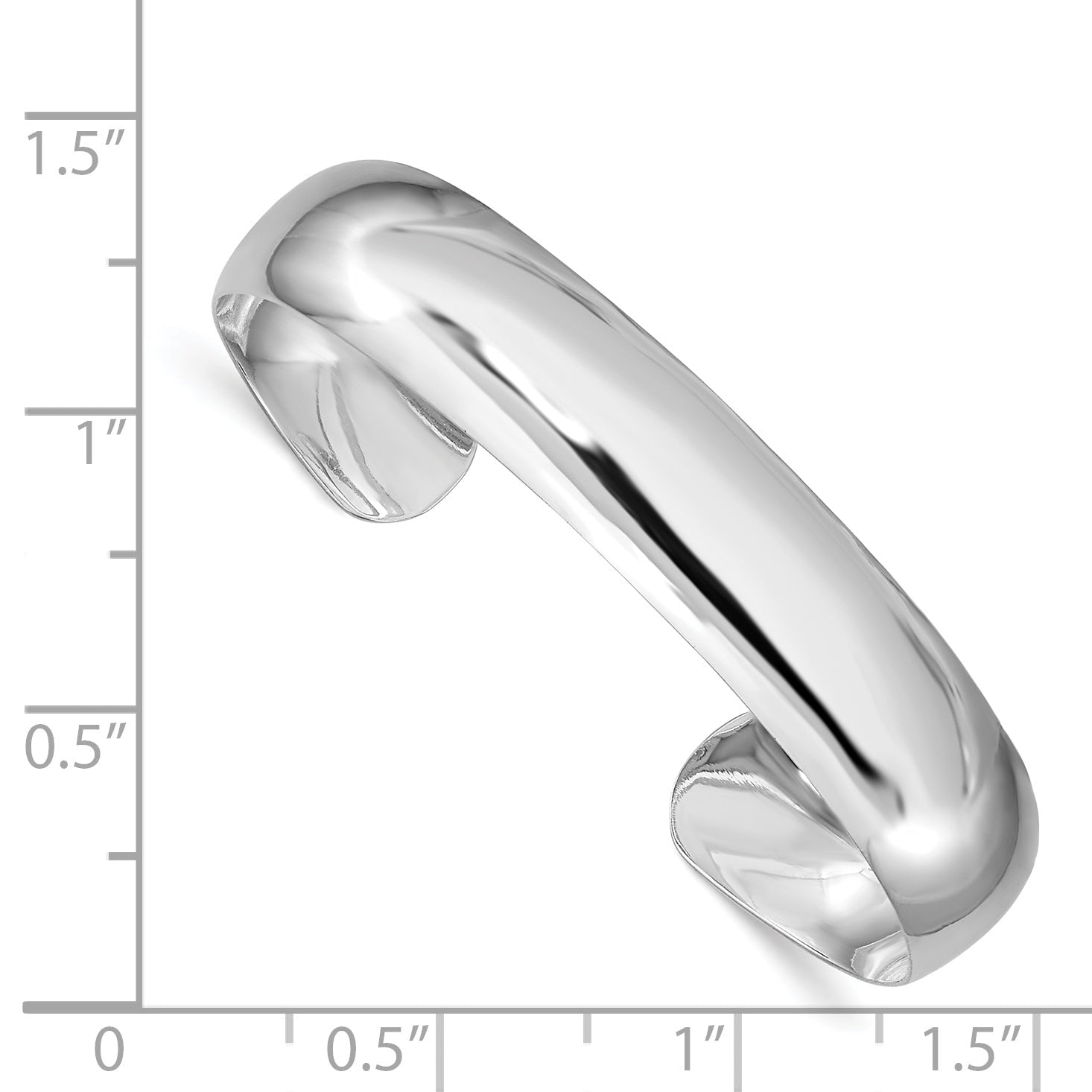 Sterling Silver Rhod-Plated Polished & Domed 6mm Children'S Cuff Bangle