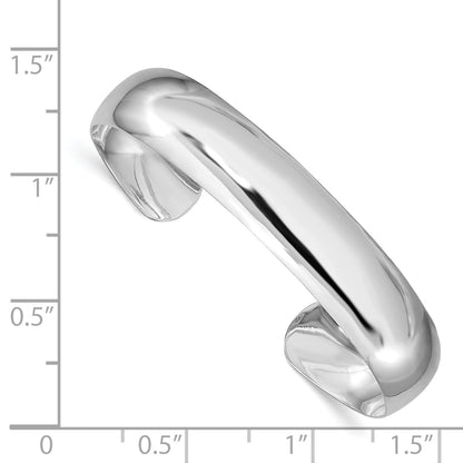Sterling Silver Rhod-Plated Polished & Domed 6mm Children'S Cuff Bangle