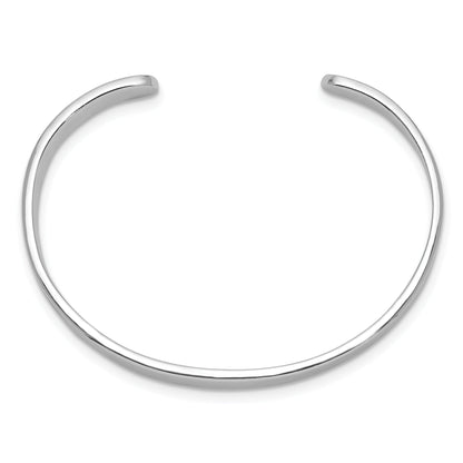 Sterling Silver Rhodium-Plated Polished 6mm Children'S Cuff Bangle
