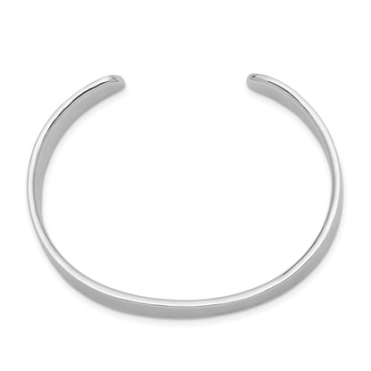 Sterling Silver Rhodium-Plated Polished 8mm Children'S Cuff Bangle