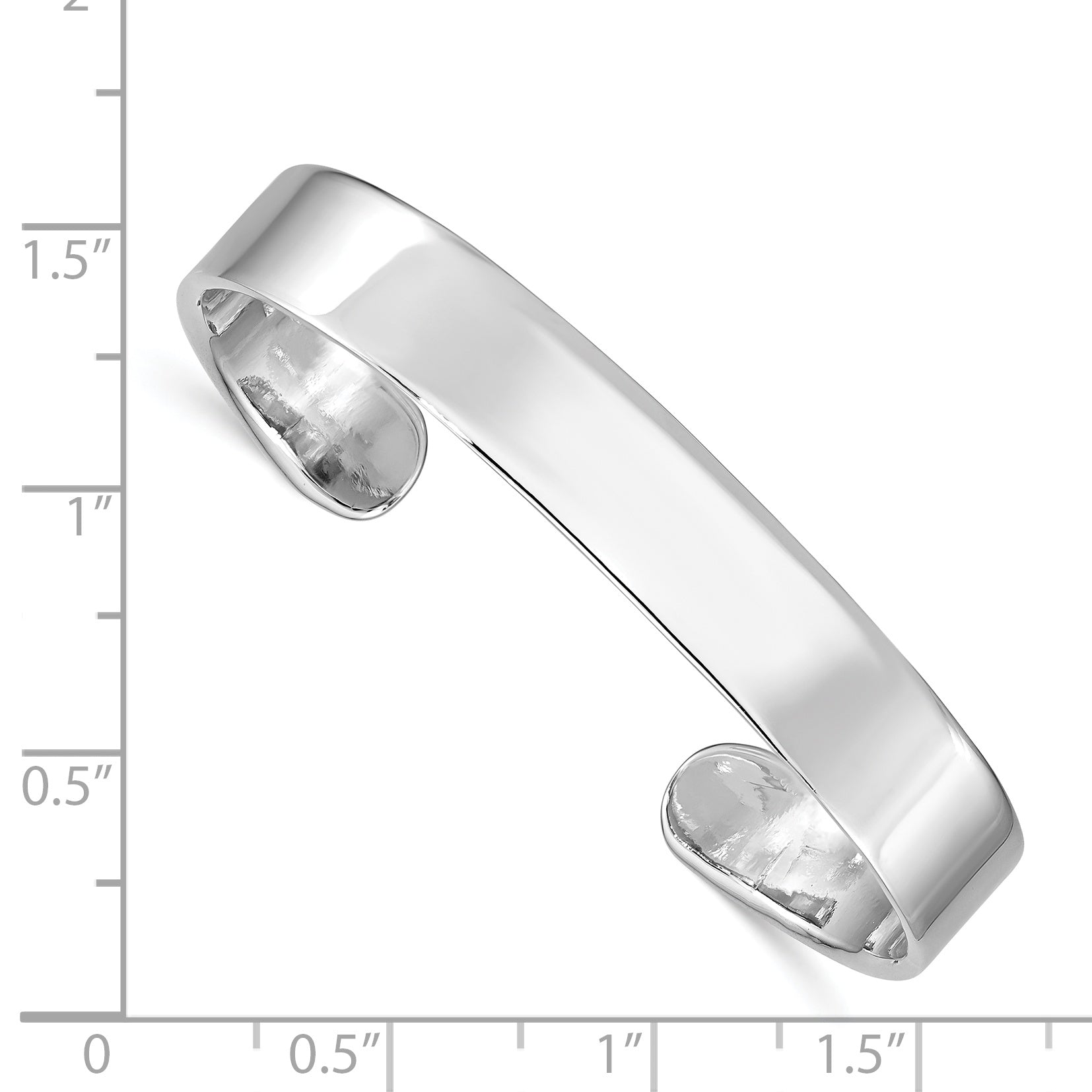 Sterling Silver Rhodium-Plated Polished 8mm Children'S Cuff Bangle