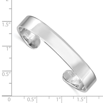 Sterling Silver Rhodium-Plated Polished 8mm Children'S Cuff Bangle
