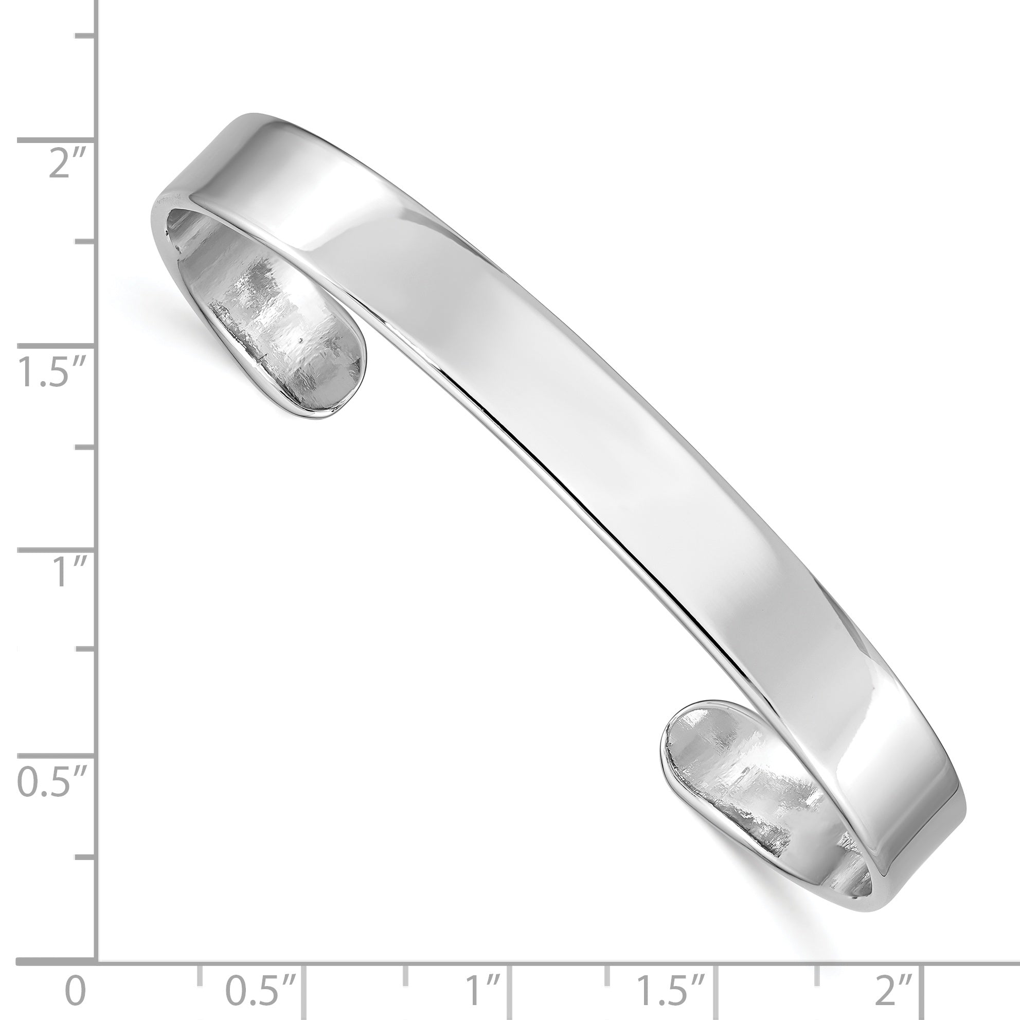 Sterling Silver Rhodium-Plated Polished 8mm Children'S Cuff Bangle