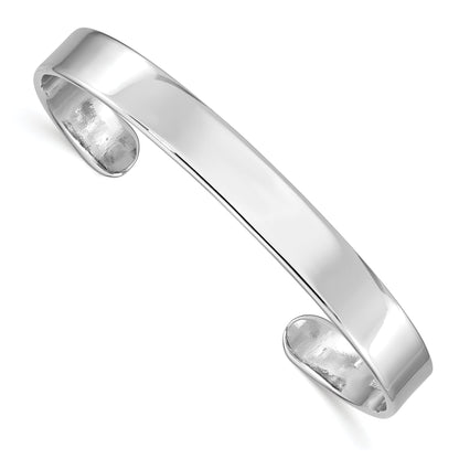 Sterling Silver Rhodium-Plated Polished 8mm Children'S Cuff Bangle