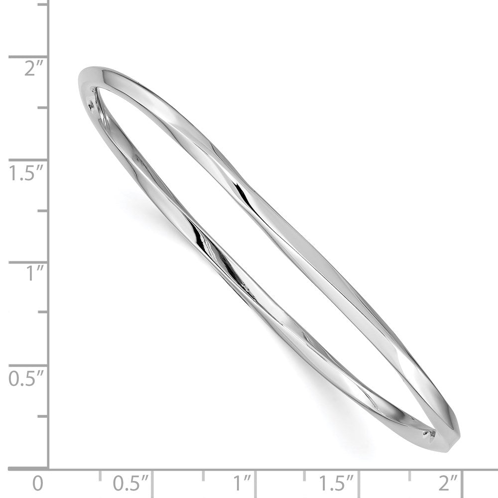 Sterling Silver Rhodium-Plated 3.50mm Bangle
