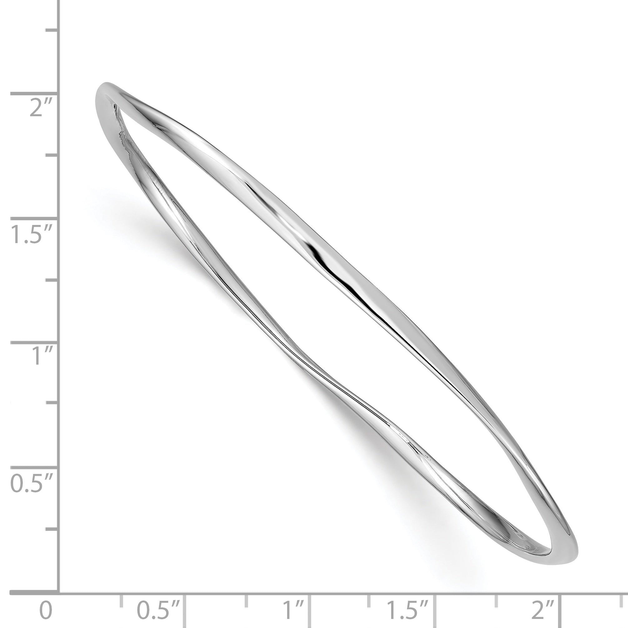 Sterling Silver Rhodium-Plated 2.25mm Bangle