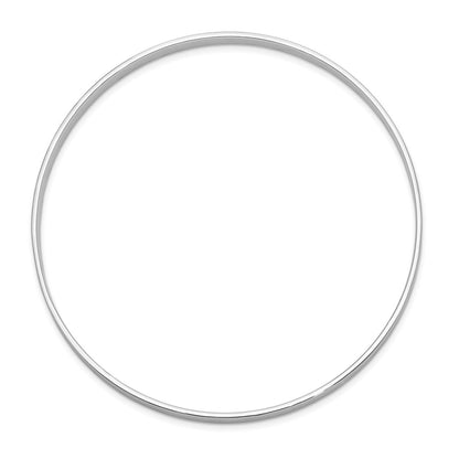 Sterling Silver Rhodium-Plated 4.00mm Satin Slip-On Bangle