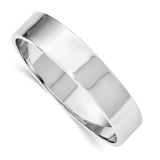 Sterling Silver 15.50mm Rhodium-Plated Polished Slip-On Bangle