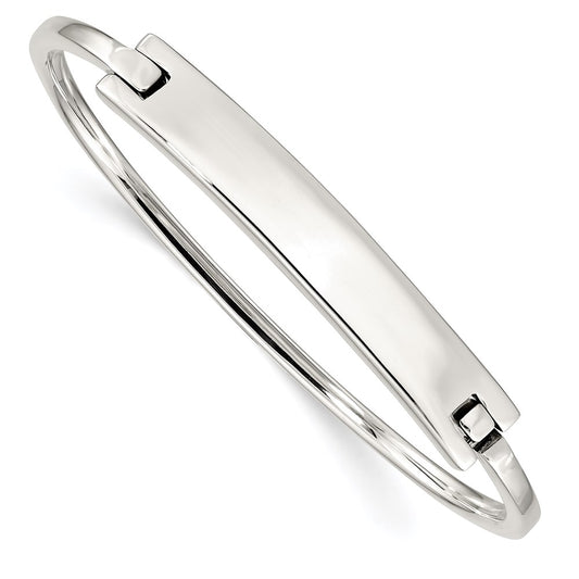 Sterling Silver Id Hinged Bangle