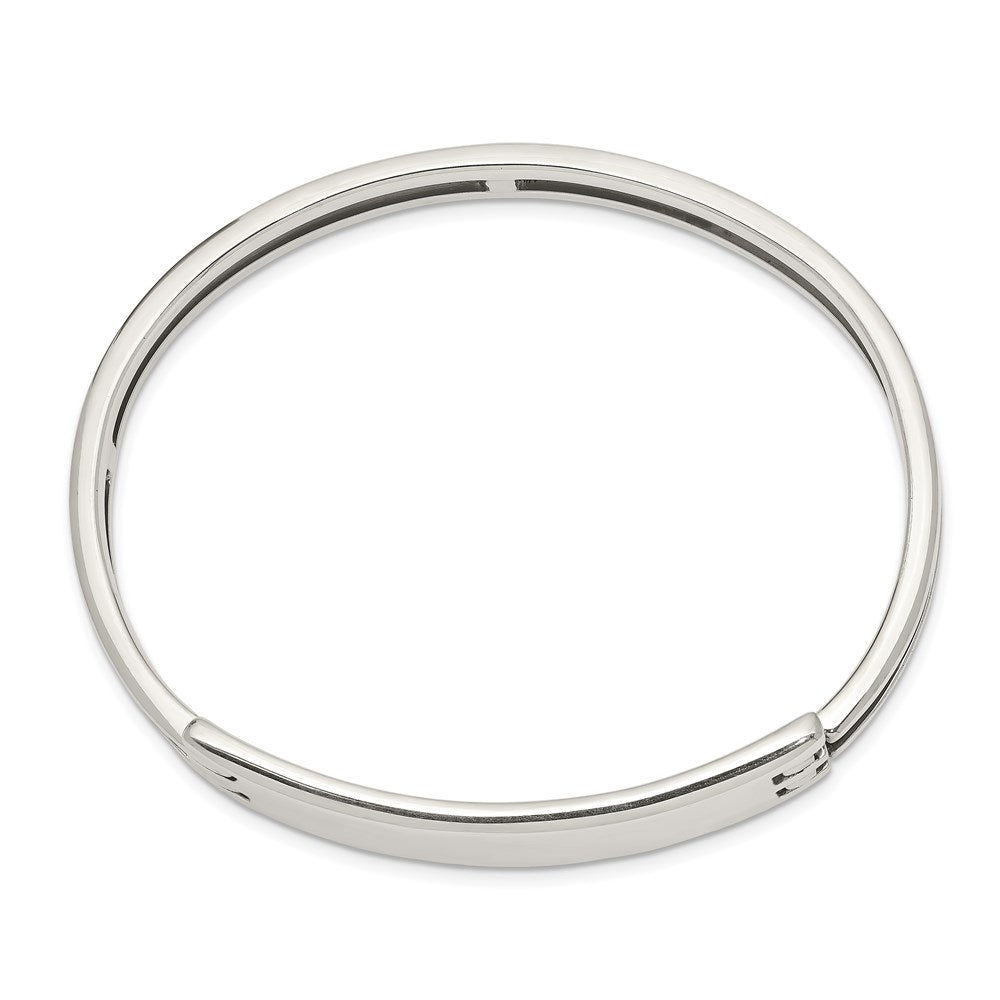 Sterling Silver Id Hinged Bangle