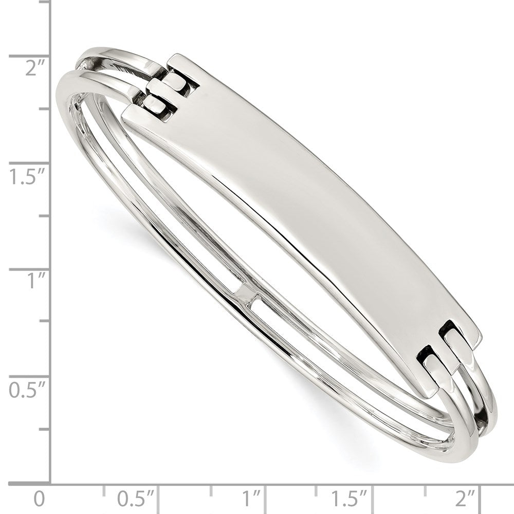 Sterling Silver Id Hinged Bangle
