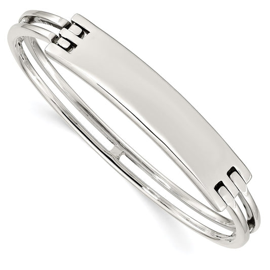 Sterling Silver Id Hinged Bangle