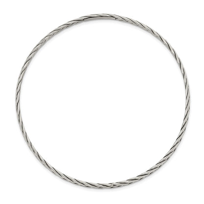 Sterling Silver Antiqued 3mm Slip-On Bangle