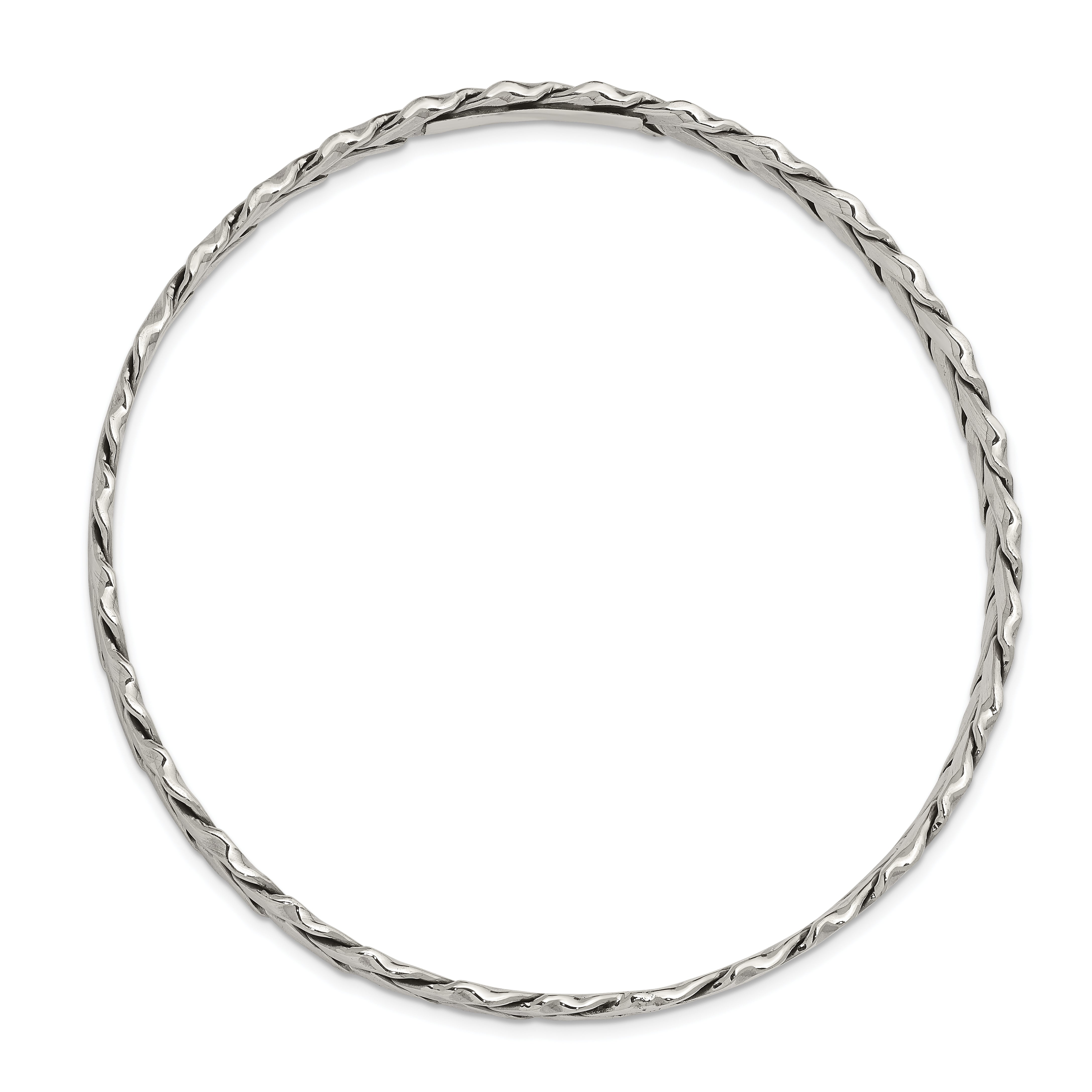 Sterling Silver Antiqued 5.25mm Slip-On Bangle