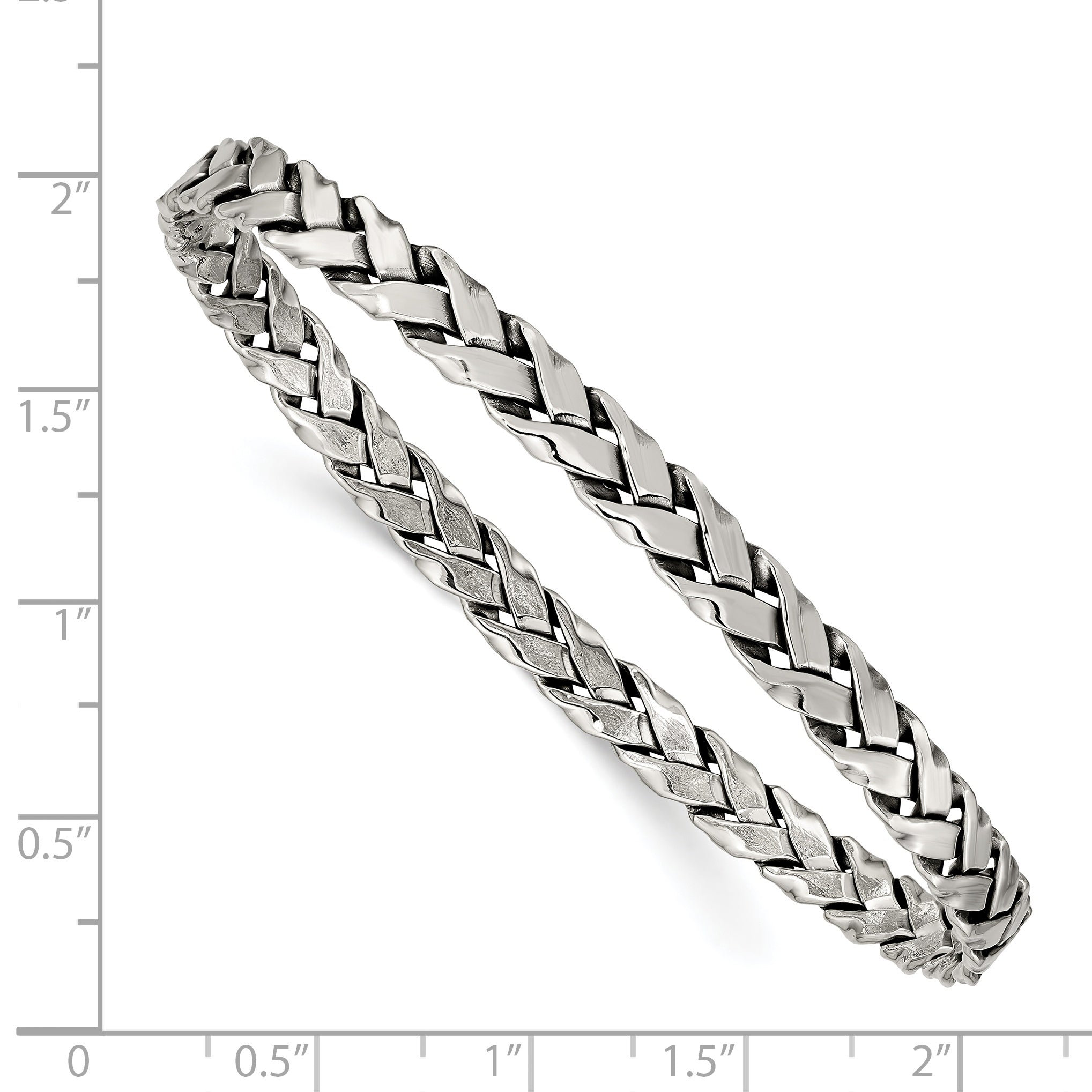 Sterling Silver Antiqued 5.25mm Slip-On Bangle