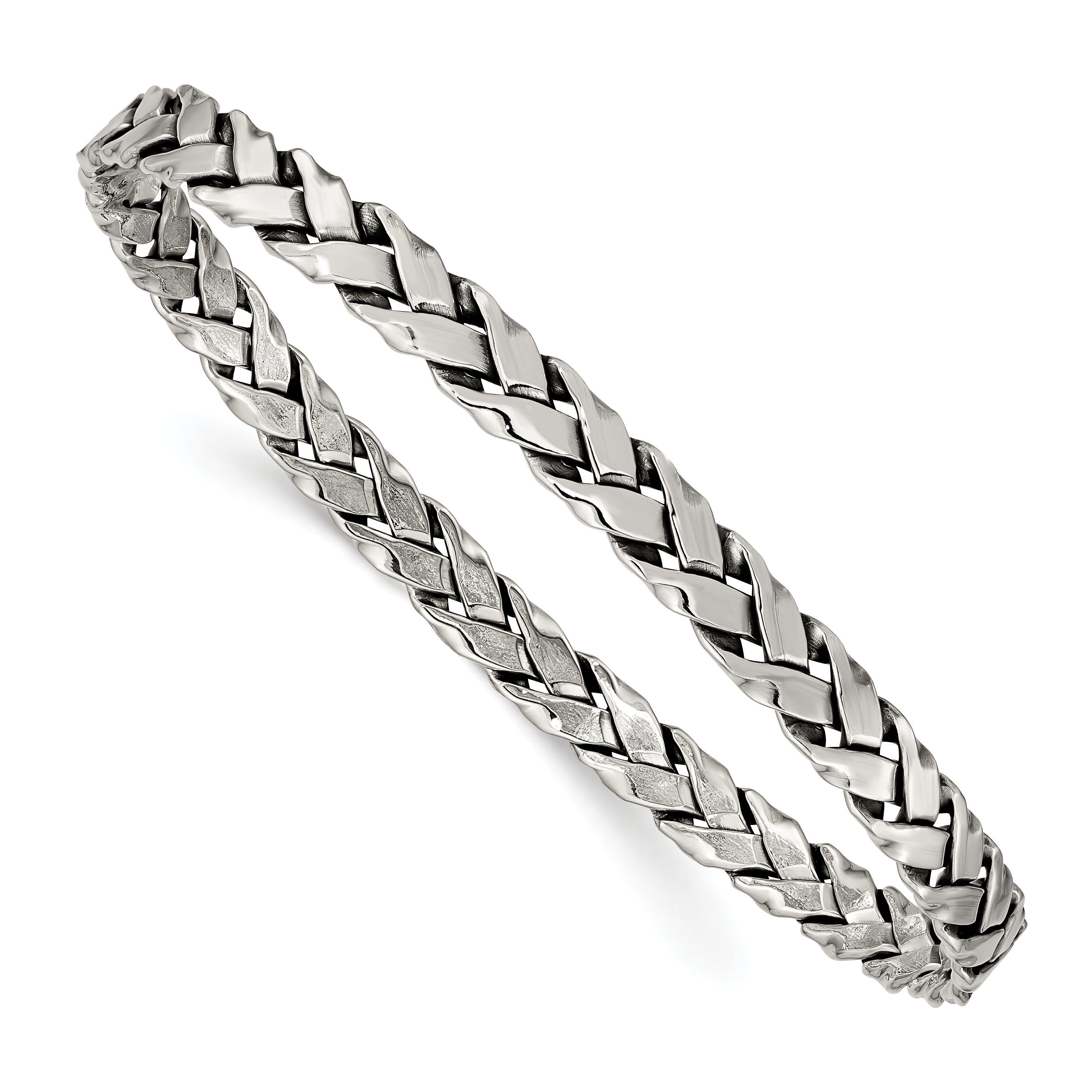 Sterling Silver Antiqued 5.25mm Slip-On Bangle