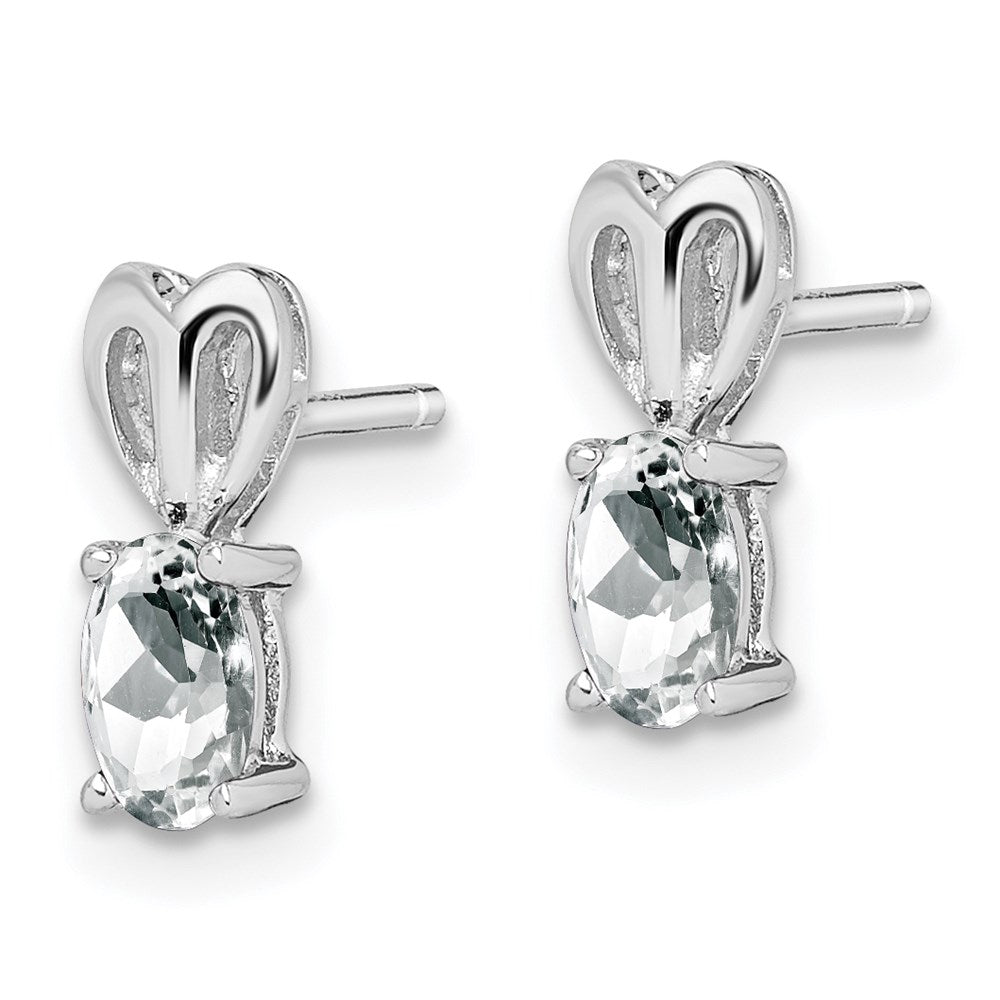 Sterling Silver Rhodium-Plated White Topaz Earrings