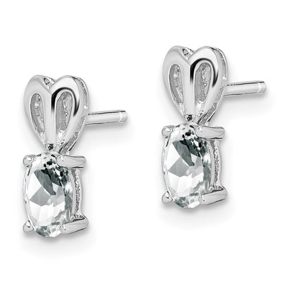 Sterling Silver Rhodium-Plated White Topaz Earrings